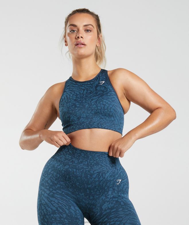 Gymshark adapter le soutien-gorge de sport sans couture animal sauvage | marine femmes 6HF28227